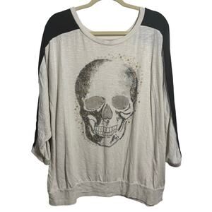 Torrid Graphic Crew Long Sleeve Dolman Skull Tee Plus Size 3 3X 22-24 #D53933